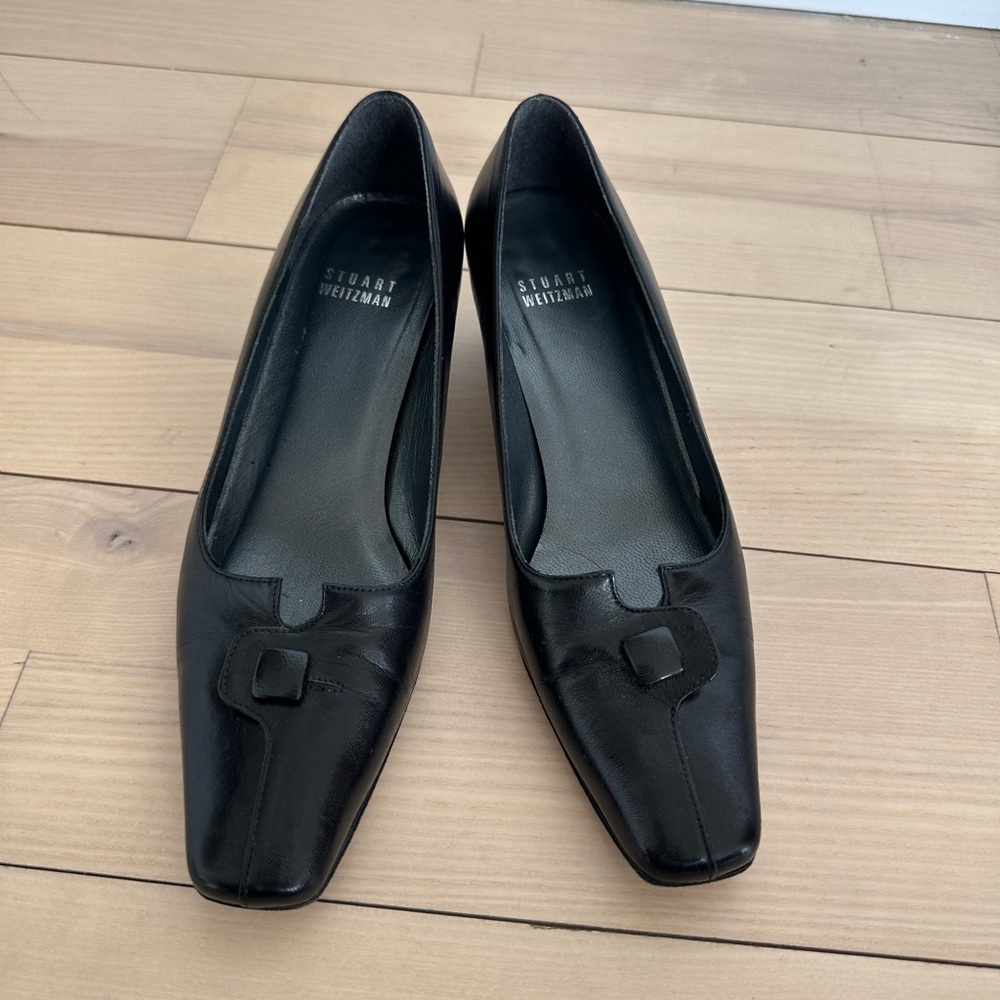 Black Stuart Weitzman Kitten Heel Pointed Toe - image 2